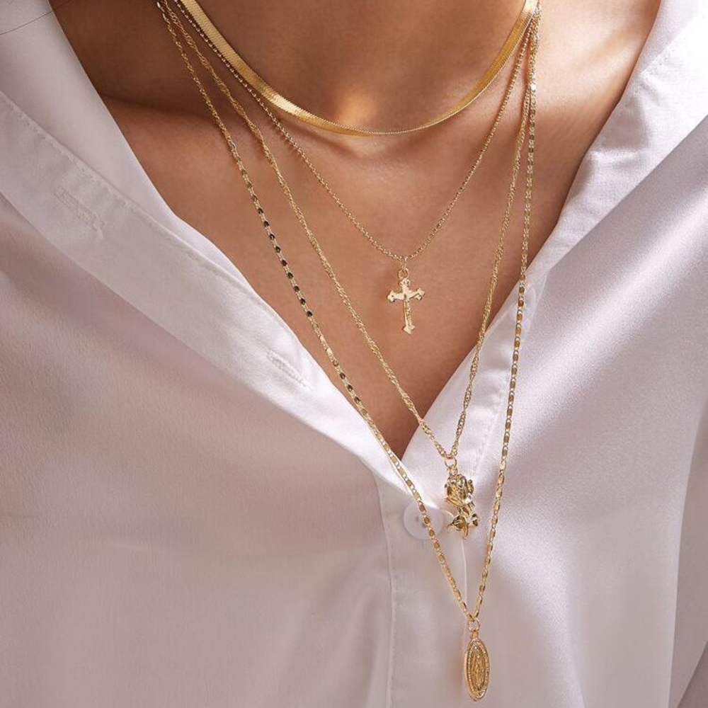 Boho Multilayered Charm Necklace